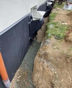 Fundamentabdichtung mit Drainageeinbau mit eigenem Bagger,